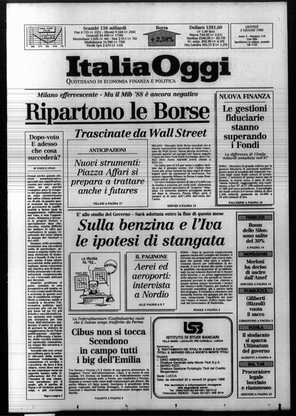 Italia oggi : quotidiano di economia finanza e politica